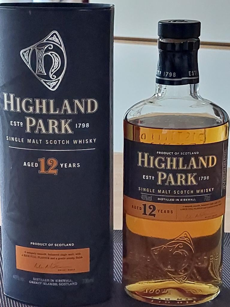 Highland Park-Scotch Whisky-single malt-12 jaar-70cl-geopend, Verzamelen, Ophalen of Verzenden, Zo goed als nieuw, Overige gebieden