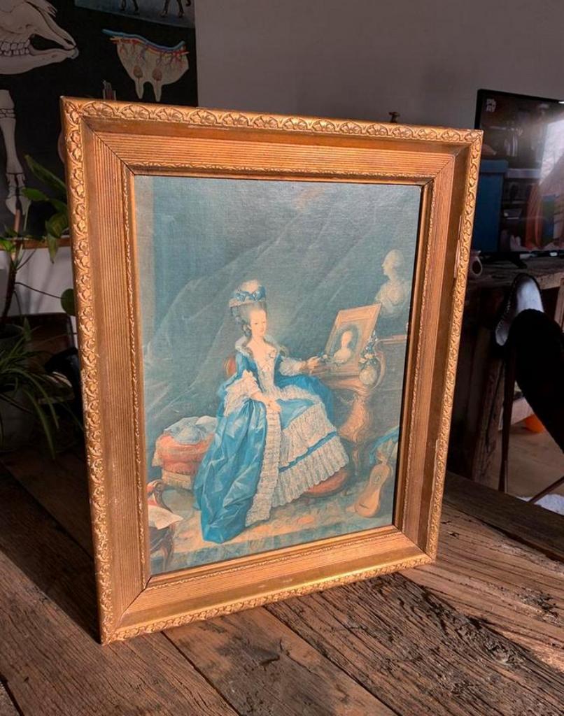 Cadre ancien portrait rococo de la princesse Maria Savoy, Antiquités & Art, Enlèvement ou Envoi