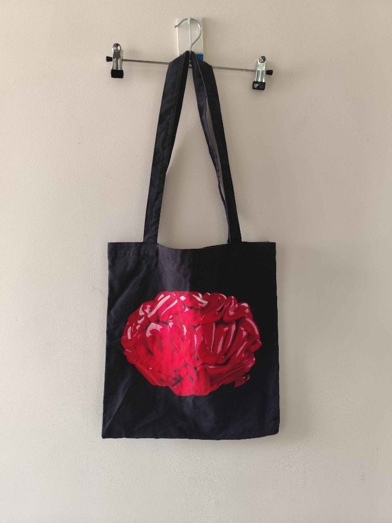 Ikea - Totebag rood zwart, Ophalen of Verzenden, Gebruikt, Zwart, Schoudertasje