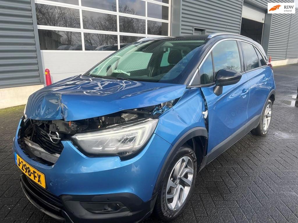 Opel Crossland X 1.2 Turbo Ultimate AUTOMAAT|PANORAMADAK, Auto's, 840 kg, Gebruikt, Euro 6, Blauw