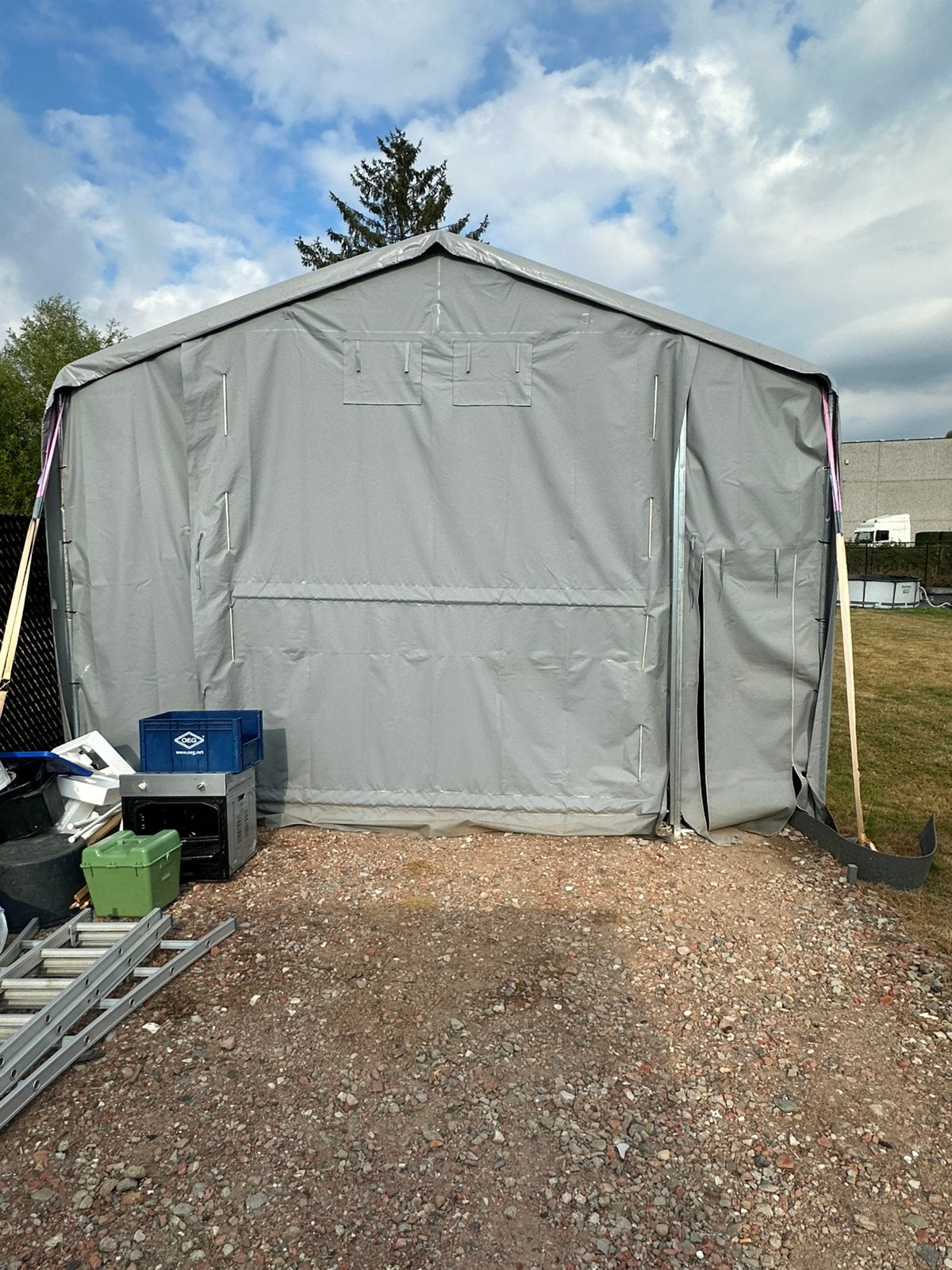 Opslagtent ( zeer groot ), Ophalen, Overige typen, Zo goed als nieuw, 4 tot 6 meter