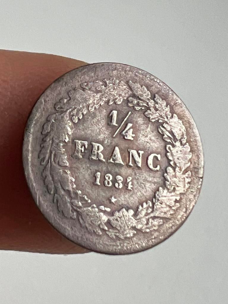 Belgie 1/4 Franc 1834 * zilver, Ophalen, Zilver