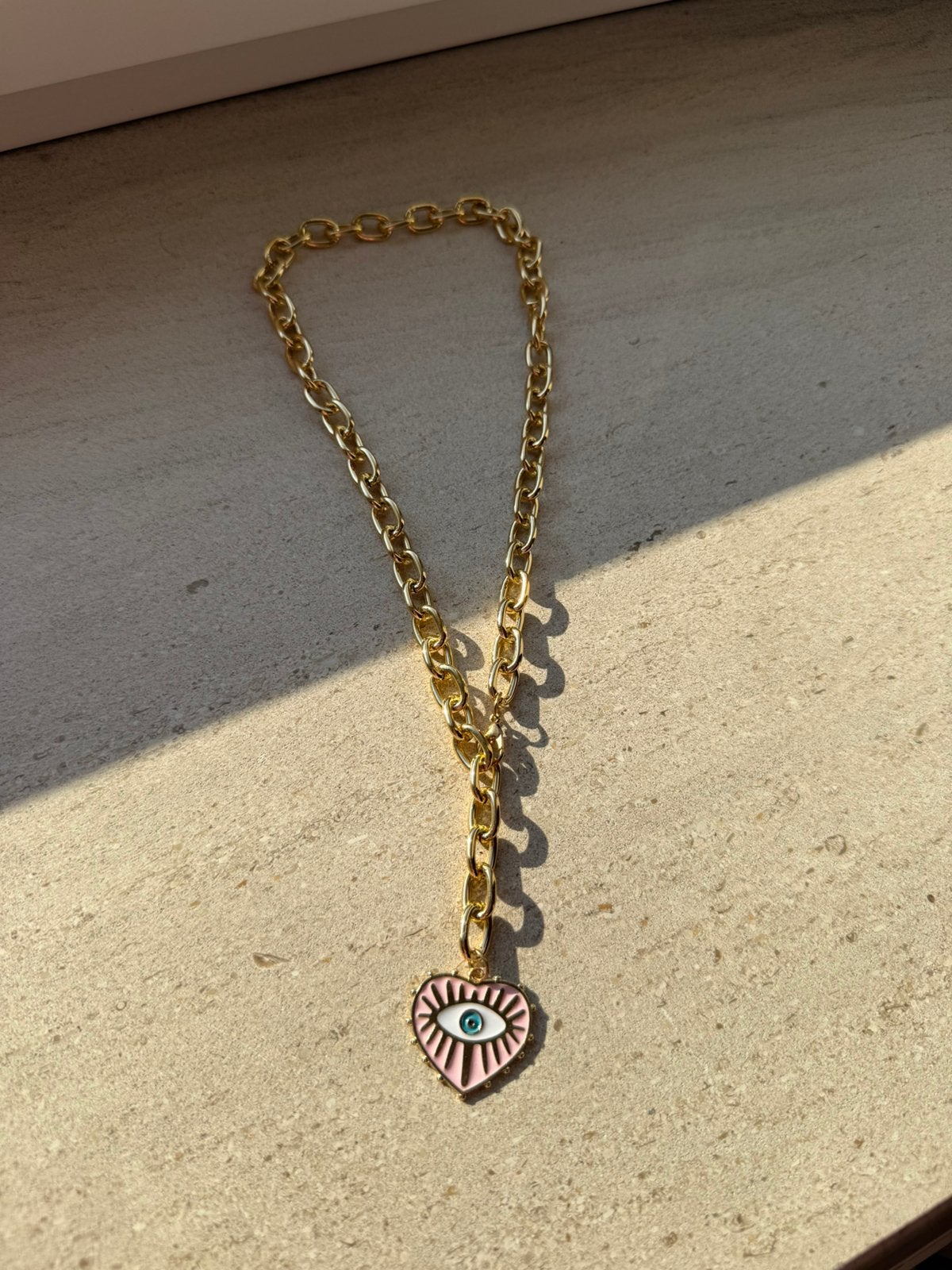 Ketting met hart, Bijoux, Sacs & Beauté, Colliers, Avec pendentif, Or, Comme neuf, Synthétique