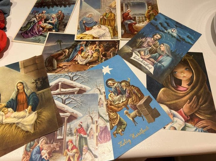 Oude kerstkaarten, Verzamelen, Ophalen of Verzenden, Ongelopen, Feest(dag)