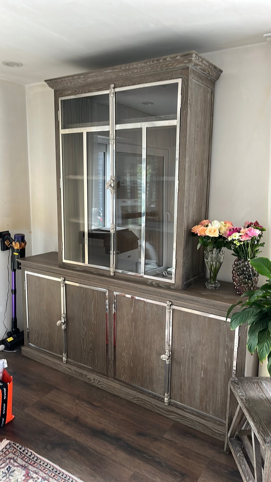 tv kast met marmerenblad , salon tafel en buffetkast, Huis en Inrichting, Ophalen, Zo goed als nieuw, Glas