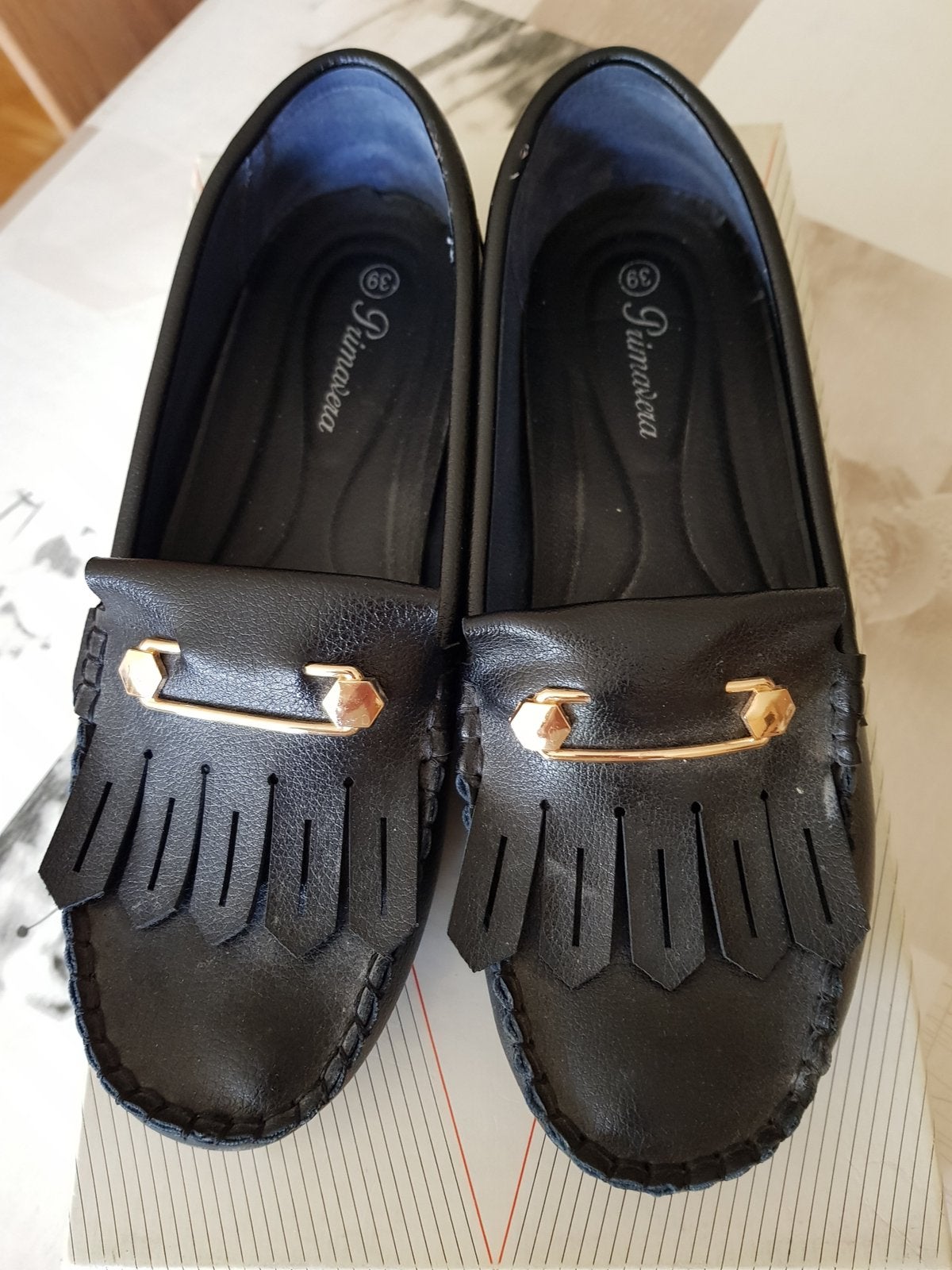Platte damesschoenen, franjes en gesp, maat 39, goede staat, Kleding | Dames, Schoenen, Ophalen, Gedragen