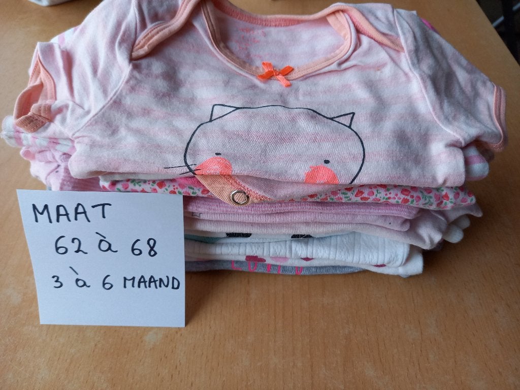 Nieuwstaat groot pakket bodys/rompertjes maat 62-68, Kinderen en Baby's, Nacht- of Onderkleding, Meisje, Ophalen of Verzenden