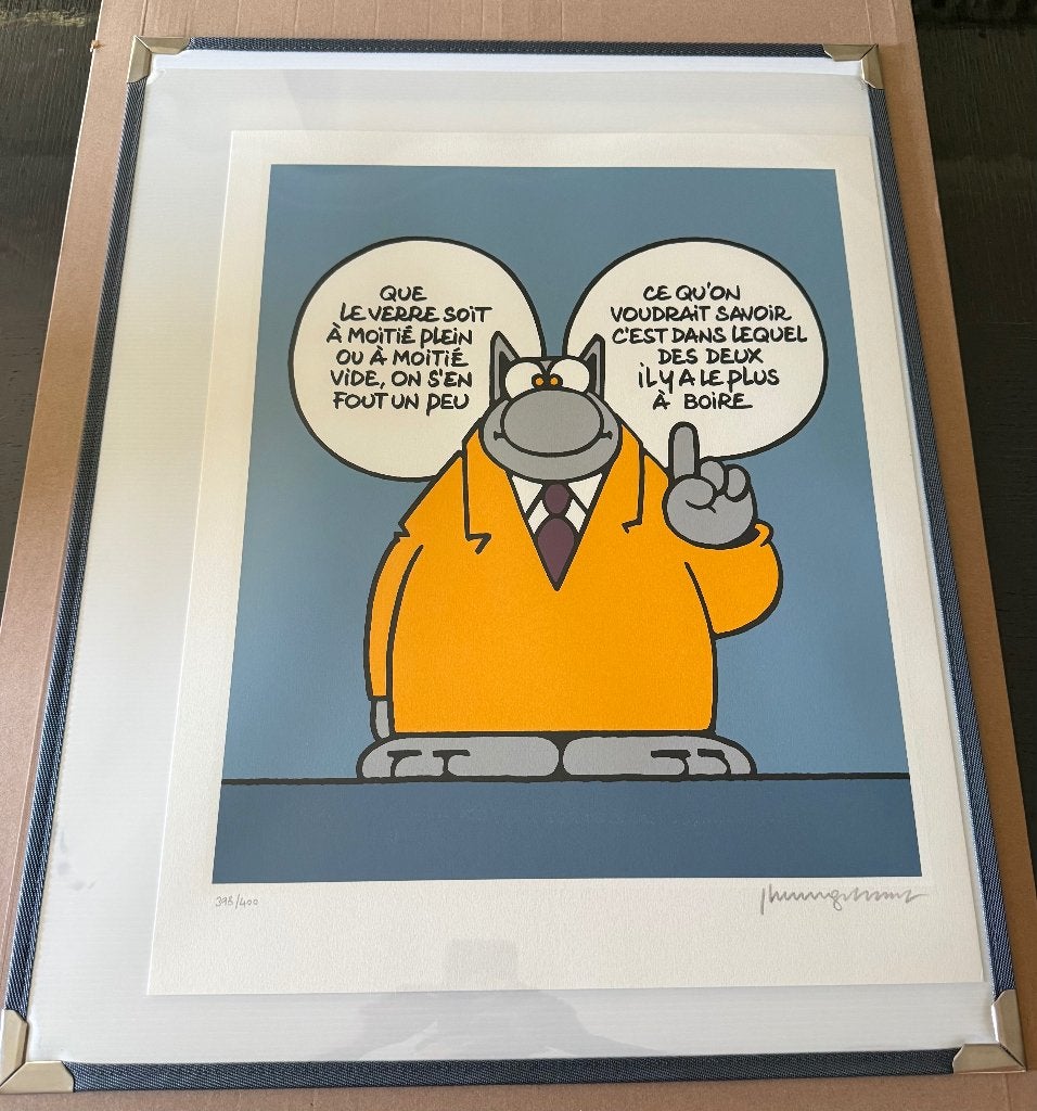 Rare sérigraphie Le chat Geluck : Le plus à boire, Enlèvement ou Envoi