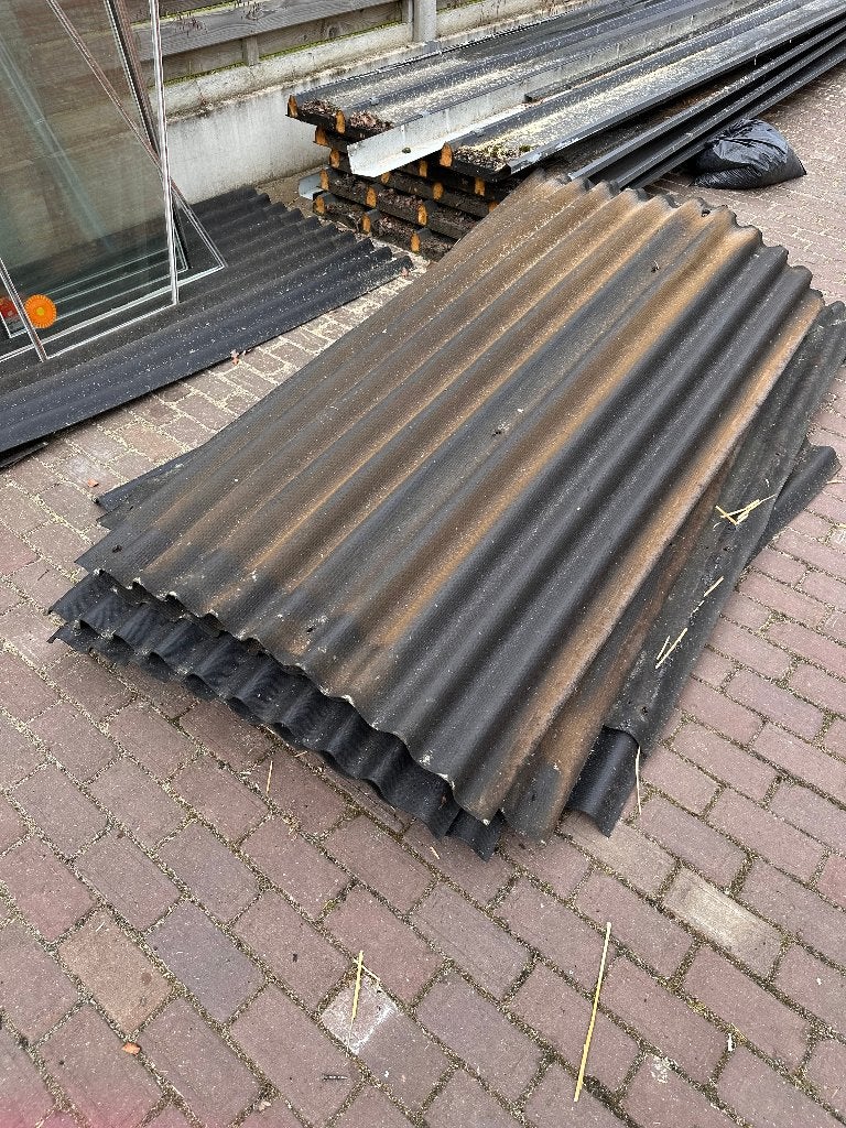 Gratis vezelcement golfplaten, Enlèvement, Utilisé, Noir, Tôle ondulée