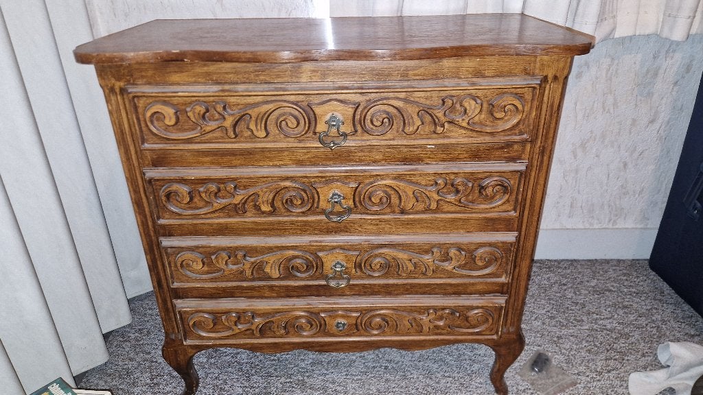 Commode Style Ancien, 3 ou 4 tiroirs, Ancien, 25 à 50 cm, Moins de 100 cm