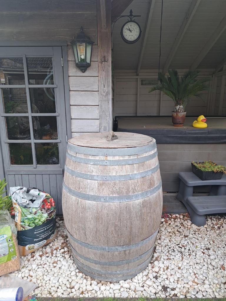 Wijnvat / regenton 450 liter eikenhout, Tuin en Terras, Ophalen
