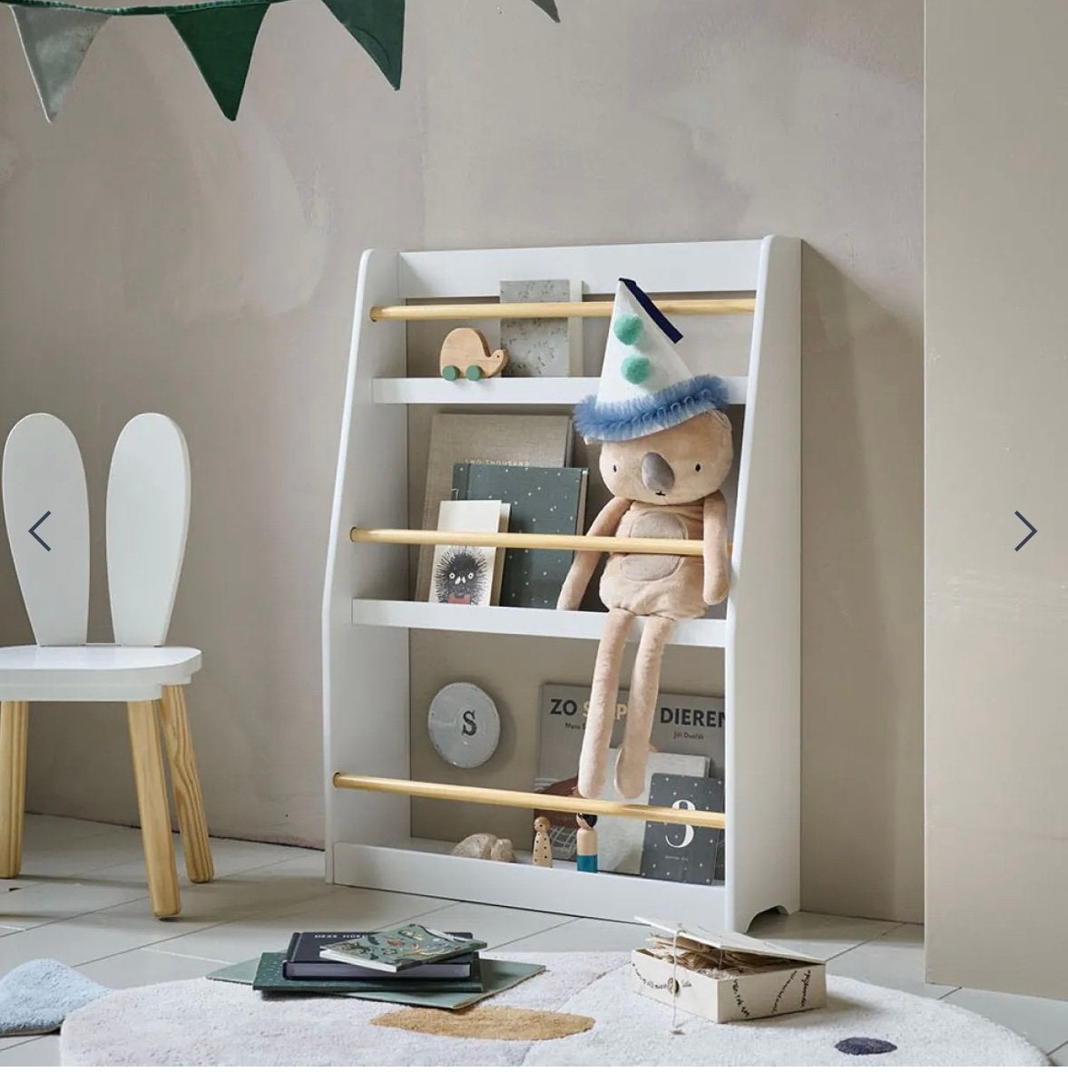MONTESSORI BOEKENKAST MET DRIE SCHAPPEN | WIT, Ophalen, Zo goed als nieuw, Grenenhout