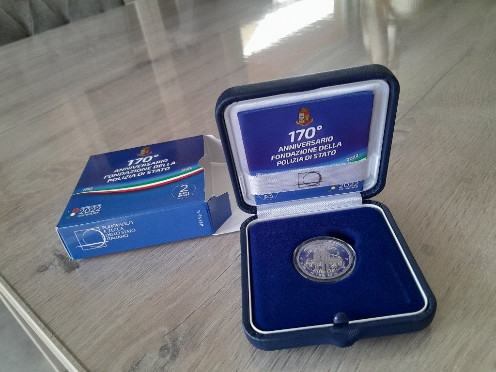 2 euro Italië 2022 Staatspolitie Proof, Timbres & Monnaies, Enlèvement ou Envoi, Italie, 2 euros, Monnaie en vrac