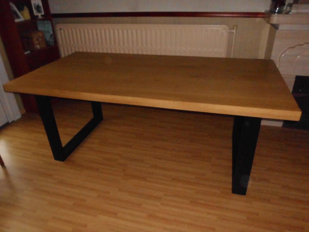 eettafel - massief eiken, Enlèvement, Comme neuf, Chêne