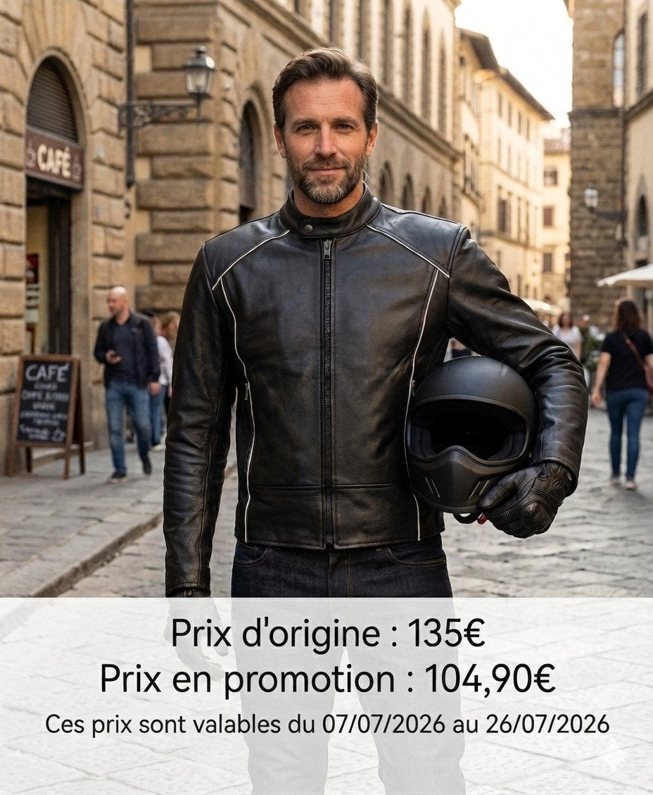 Nieuwe leren motorjas met CE-protectoren, Verzenden, Nieuw met kaartje, Jas | leer