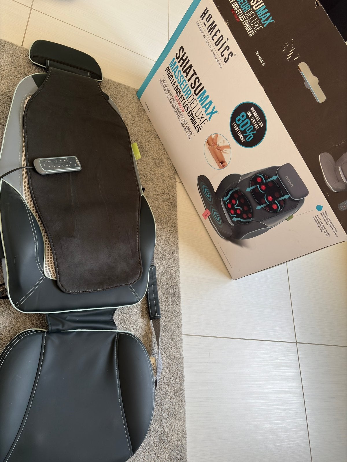 Homedics Shiatsu Massage Zitstoel, Sport en Fitness, Massageproducten, Ophalen, Zo goed als nieuw, Massagestoel of Kussen