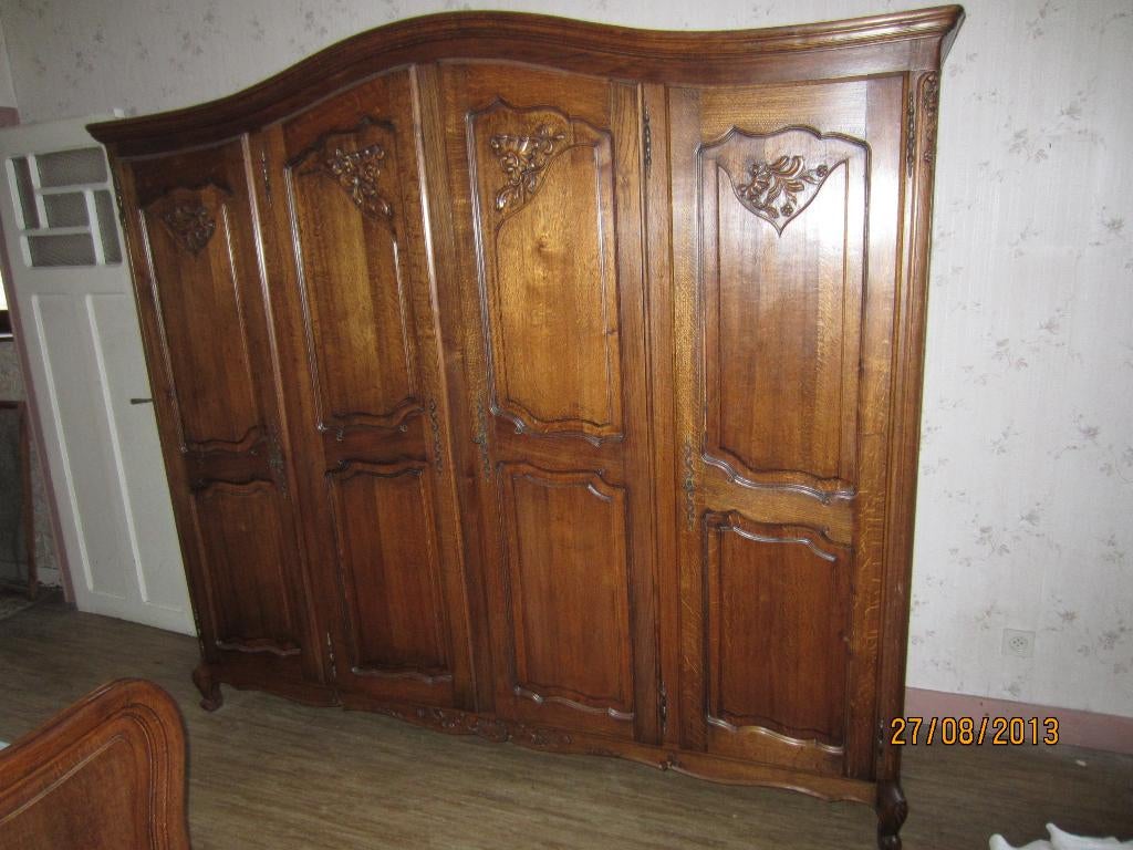 vintage massief eiken kleerkast, Antiek en Kunst, Antiek | Meubels | Kasten, Ophalen
