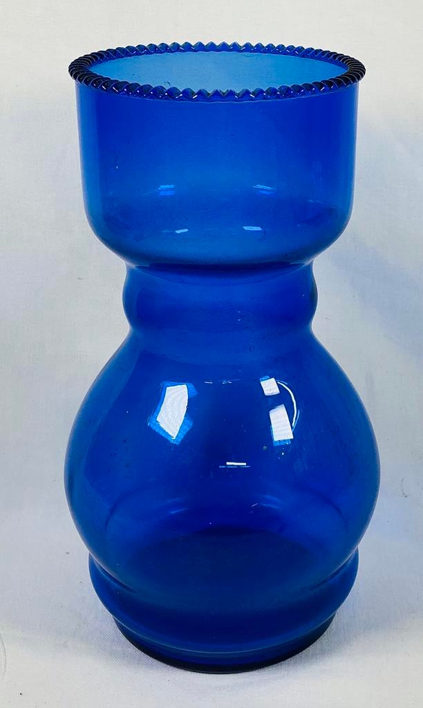 Vase en verre bleu cobalt au design Art Déco ancien DOYEN, Enlèvement ou Envoi