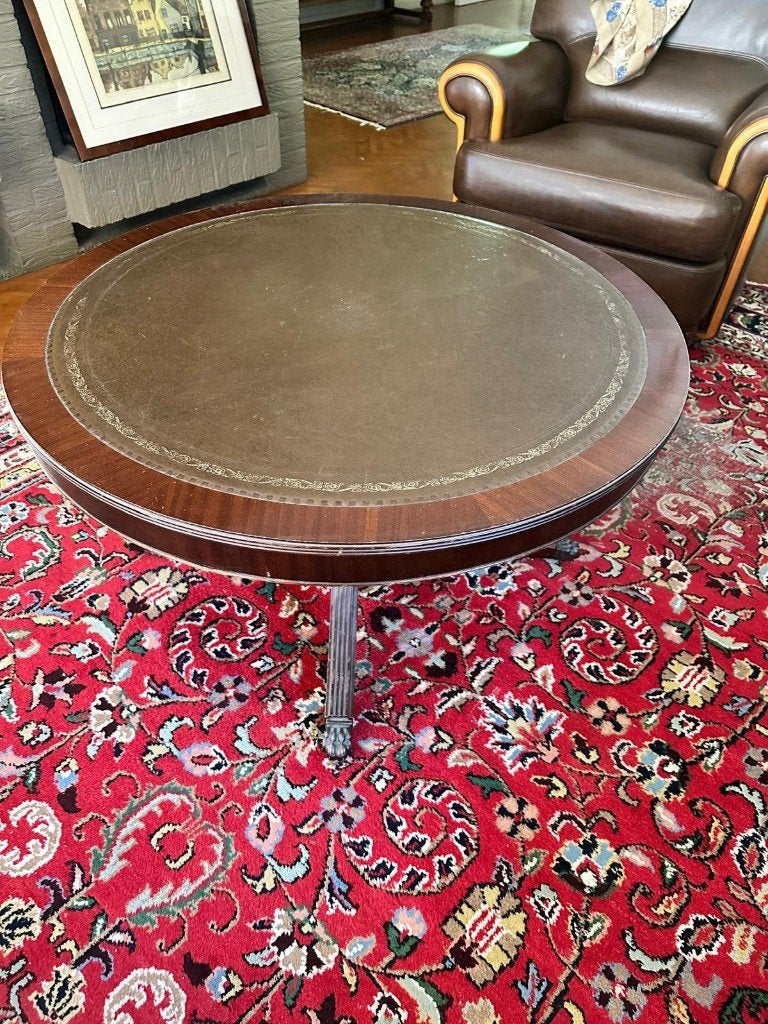 Table basse anglaise classique, Teck, Rond, Enlèvement, Utilisé