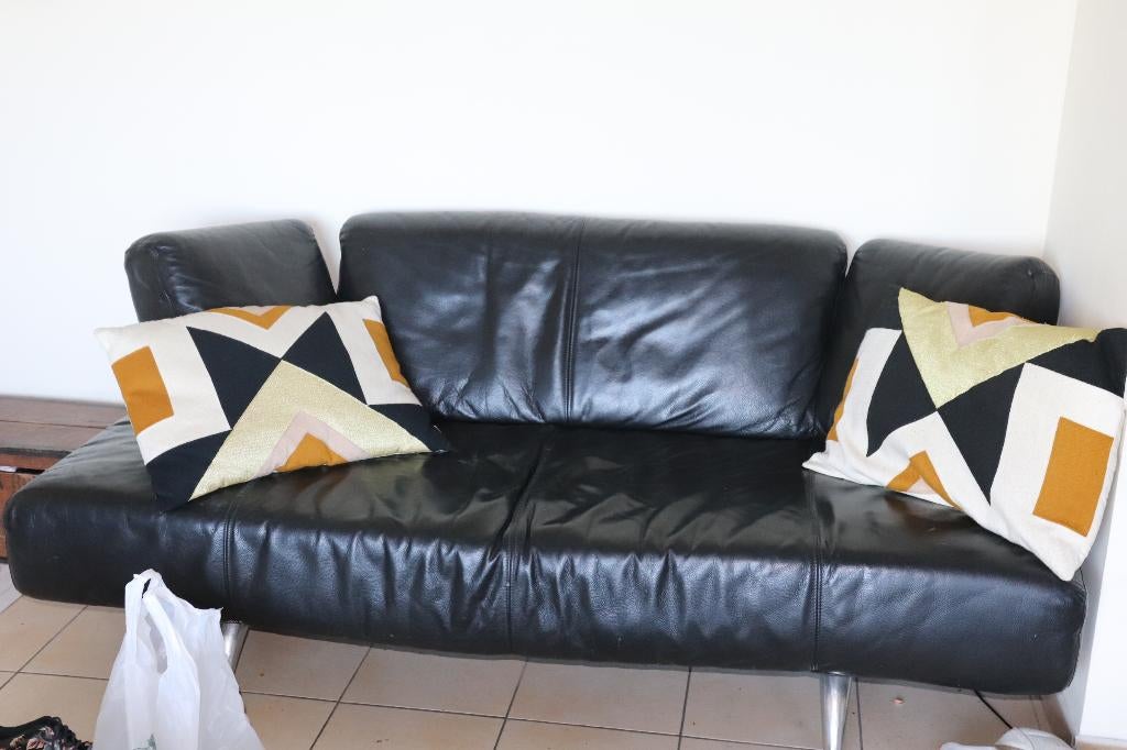 Leren Sofa, Ophalen, Gebruikt, 150 tot 200 cm, Driepersoons