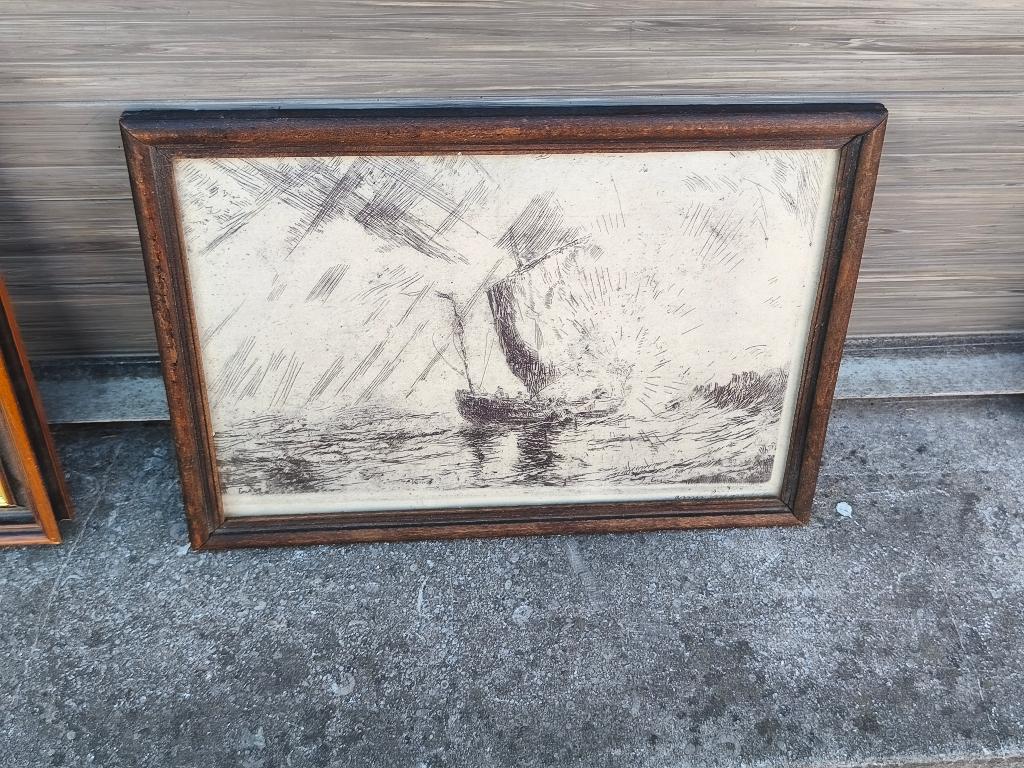 Lithographie marine signe james ensor, Antiek en Kunst, Kunst | Litho's en Zeefdrukken, Ophalen of Verzenden