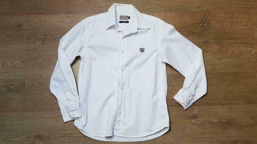 wit hemd van River woods maat 140, River Woods, Overhemd of Blouse, Ophalen of Verzenden, Zo goed als nieuw