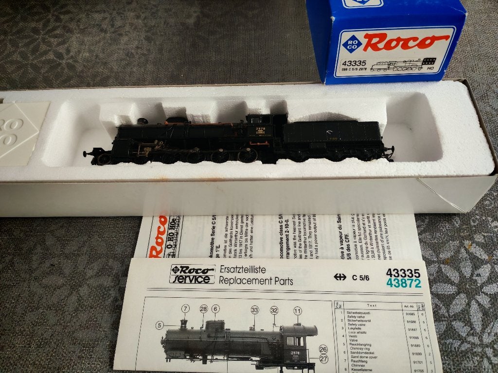 Roco 43335 - Locomotive à vapeur C5/6 SBB/CFF - HO, Gebruikt, Ophalen of Verzenden, Roco, Analoog