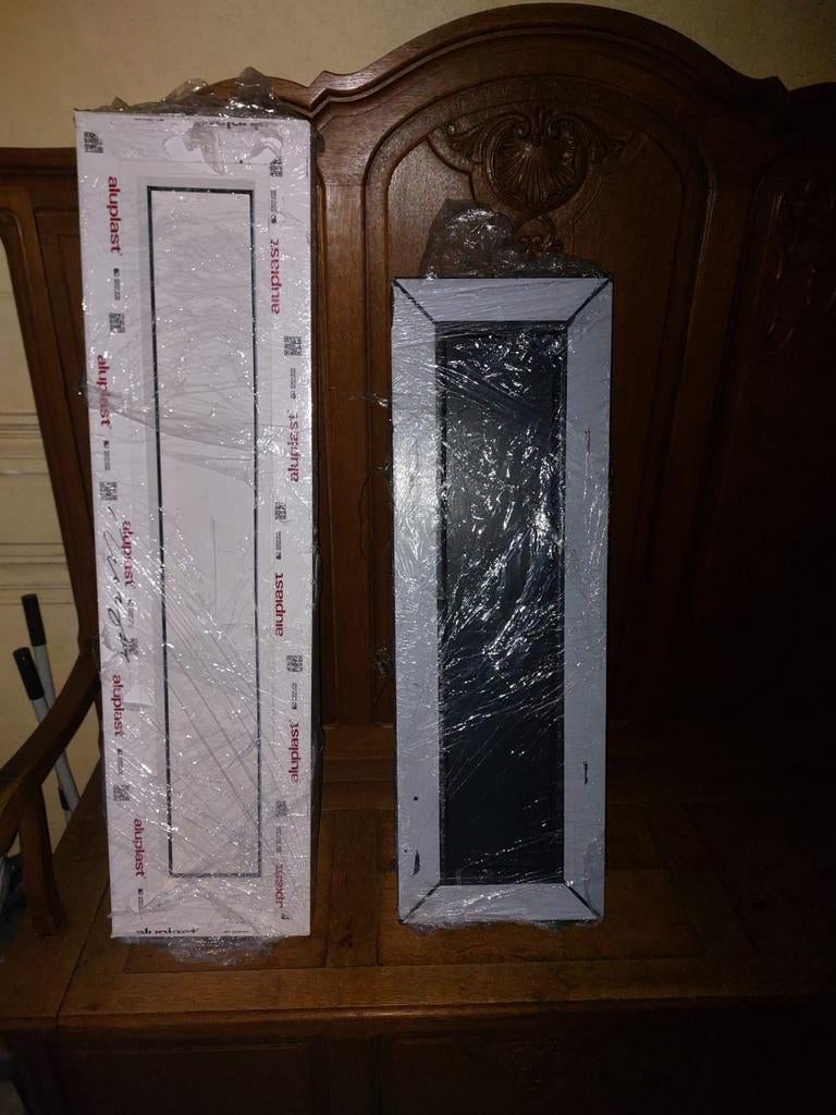 2 nieuwe vaste PVC-kozijnen, Doe-het-zelf en Bouw, Glas en Ramen, Ophalen, Nieuw, 80 tot 120 cm, Minder dan 80 cm