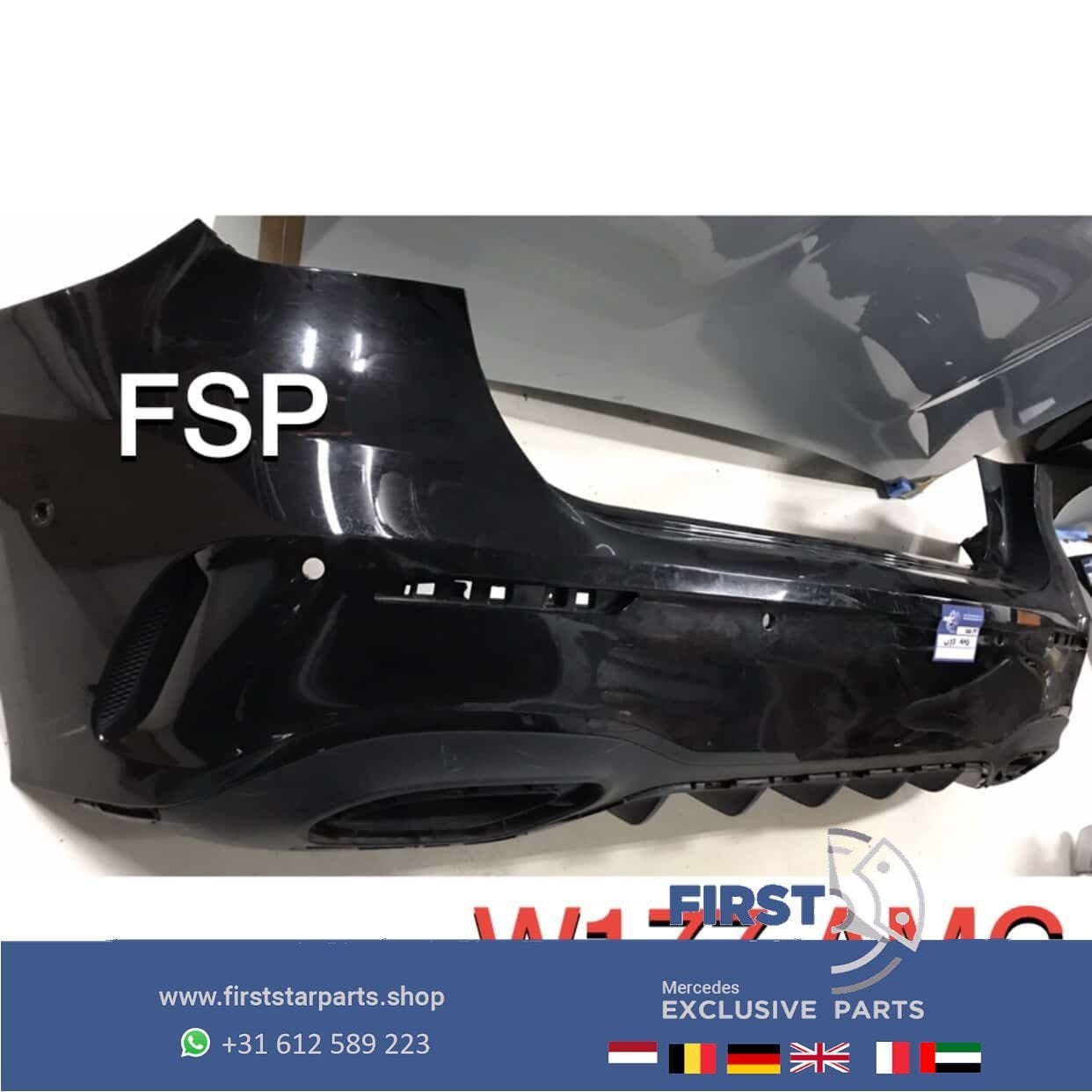 W177 AMG ACHTERBUMPER Mercedes A Klasse 2018-2021 ZWART ORIG, Gebruikt, -, Ophalen of Verzenden, Achter