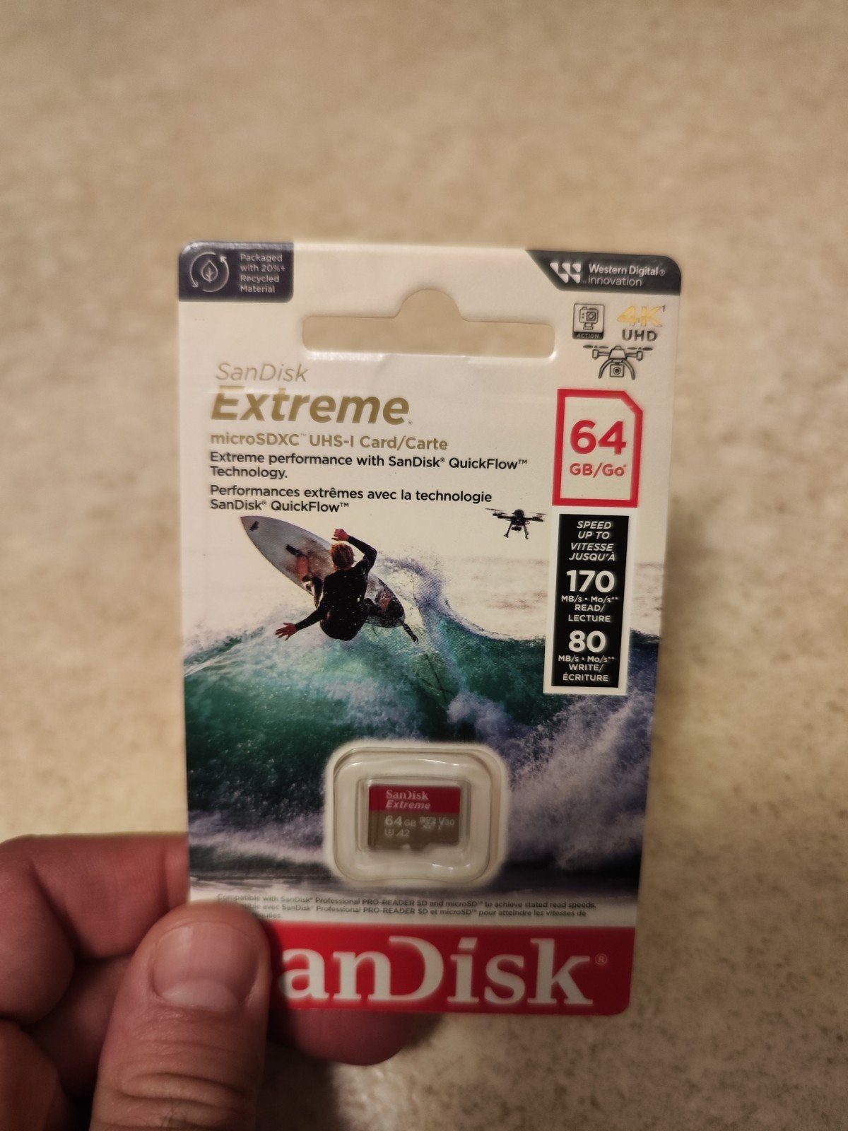 Carte SanDisk Extrême MicroSDXC 64 GB neuve !, Ophalen of Verzenden, MicroSDXC, 64 GB