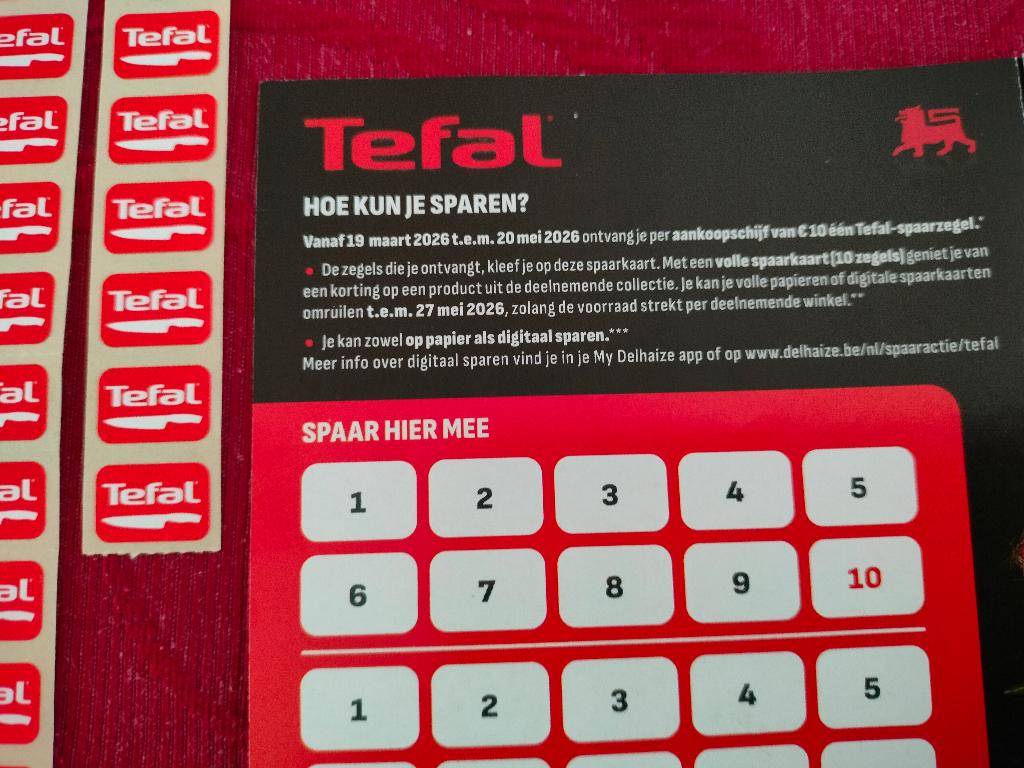 19 zegels stickers sparen actie TEFAL spaaractie Delhaize, Enlèvement ou Envoi