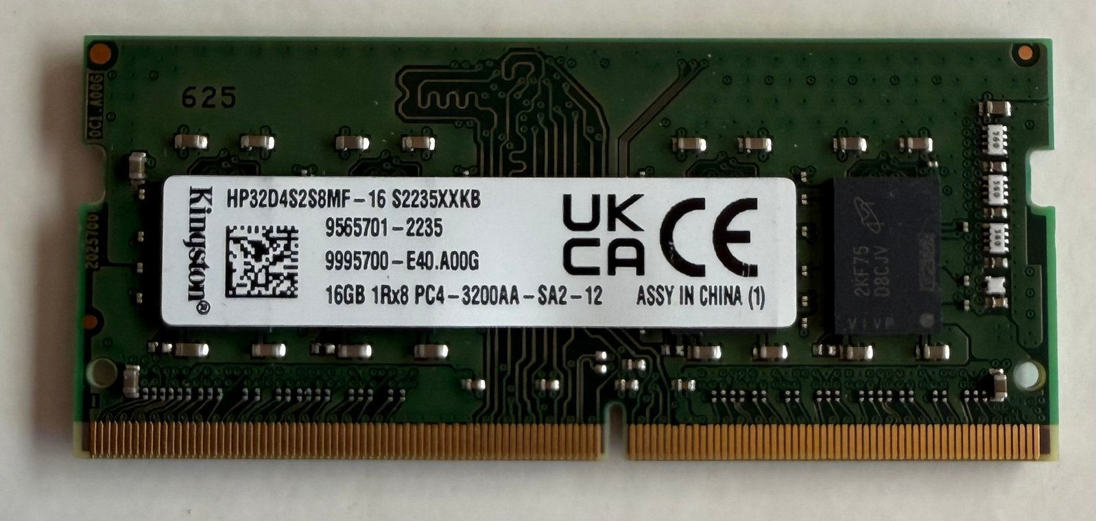 Kingston 16GB  1Rx8 PC4  3200AA SA2-12, Ophalen of Verzenden, Zo goed als nieuw
