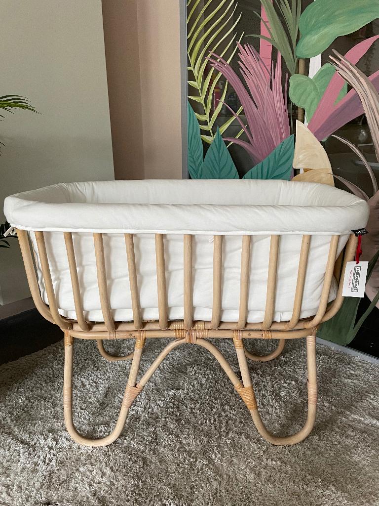 Childhome - Rotan wieg rechthoekig + hoes offwhite, Kinderen en Baby's, Babywiegjes en Ledikanten, Ophalen, Nieuw, Wieg