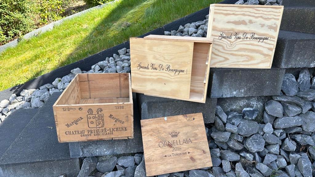 Caisses en bois de vin – décoration / rangement :10€ le lot, Collections, Enlèvement, Comme neuf