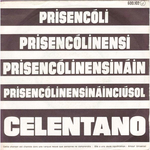 Adriano Celentano – Prisencólinensináinciúsol, Enlèvement ou Envoi, 7 inch, Comme neuf, Pop