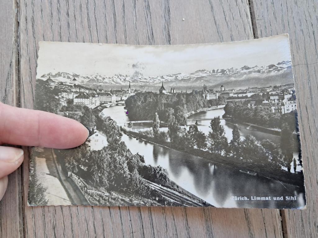 Beschreven oude pk : Zürich, Limmat und Sihl, Ophalen of Verzenden