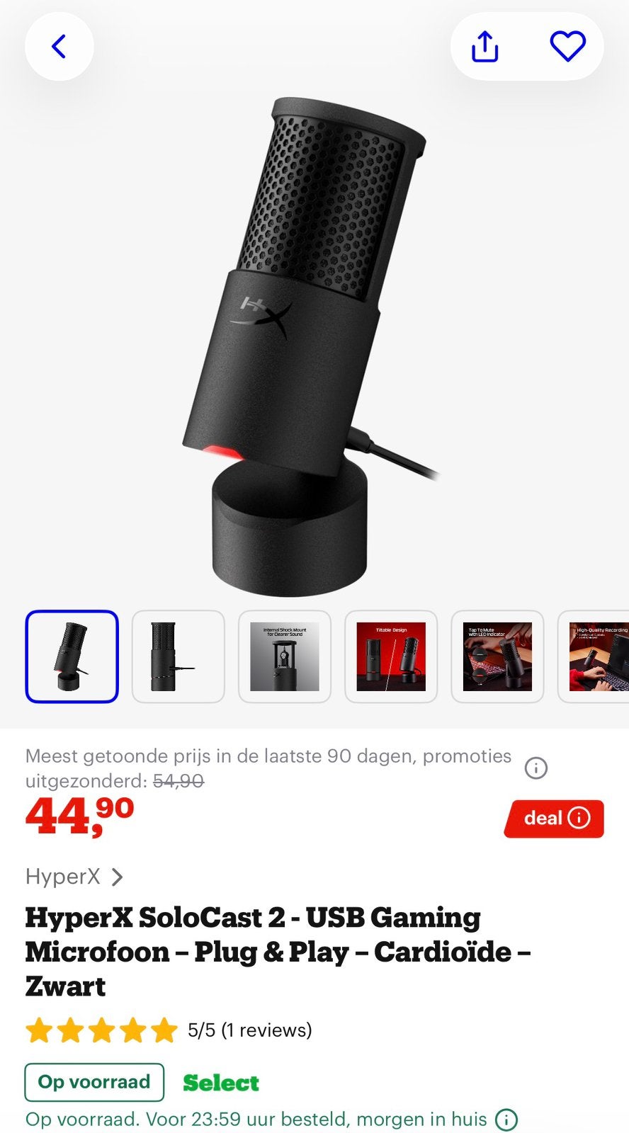 Solocast 2 Hyperx - Microphone, Games en Spelcomputers, Games | Overige, Ophalen