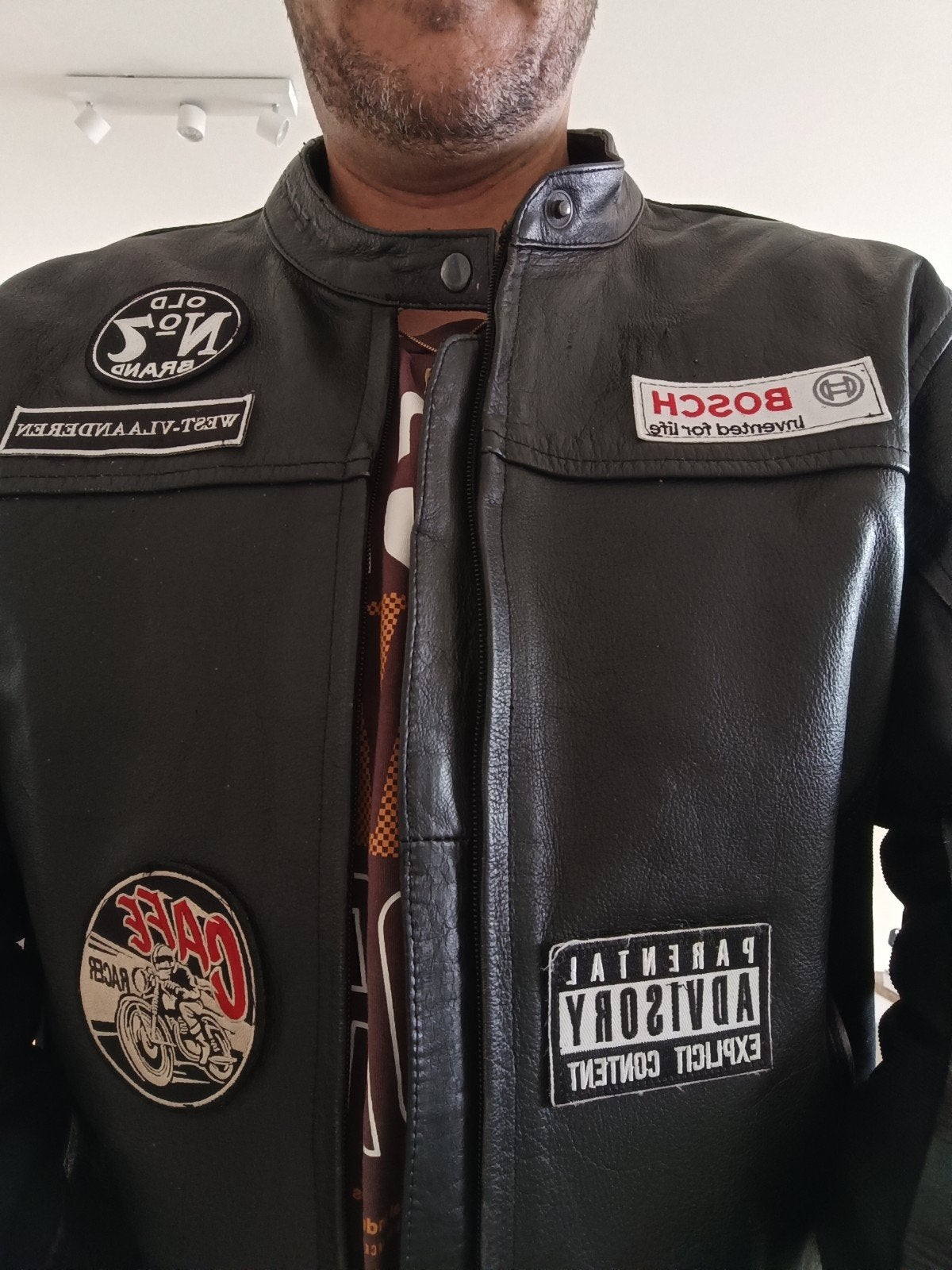 Lederen motorjas maat large/xl, Motoren, Kleding | Motorkleding, Ophalen of Verzenden