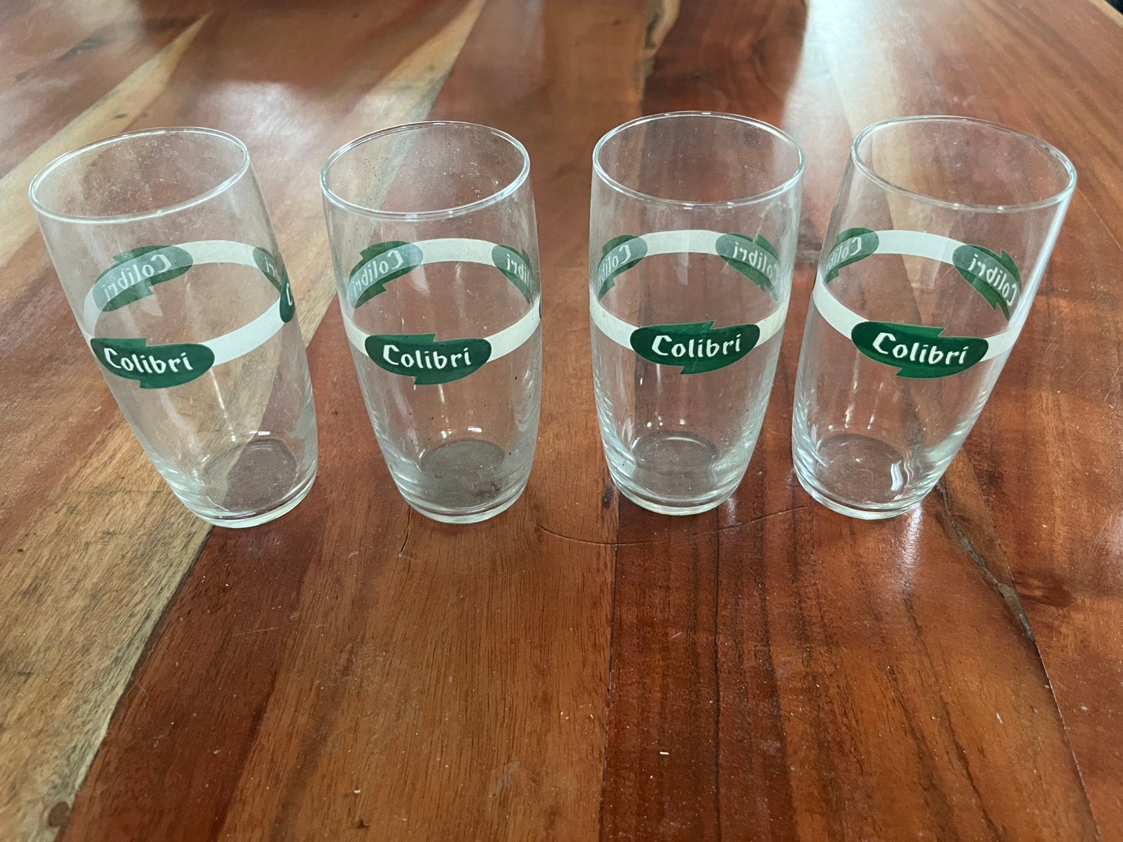 4 vintage Colibri limonade glazen, Verzamelen, Ophalen, Gebruikt, Frisdrankglas