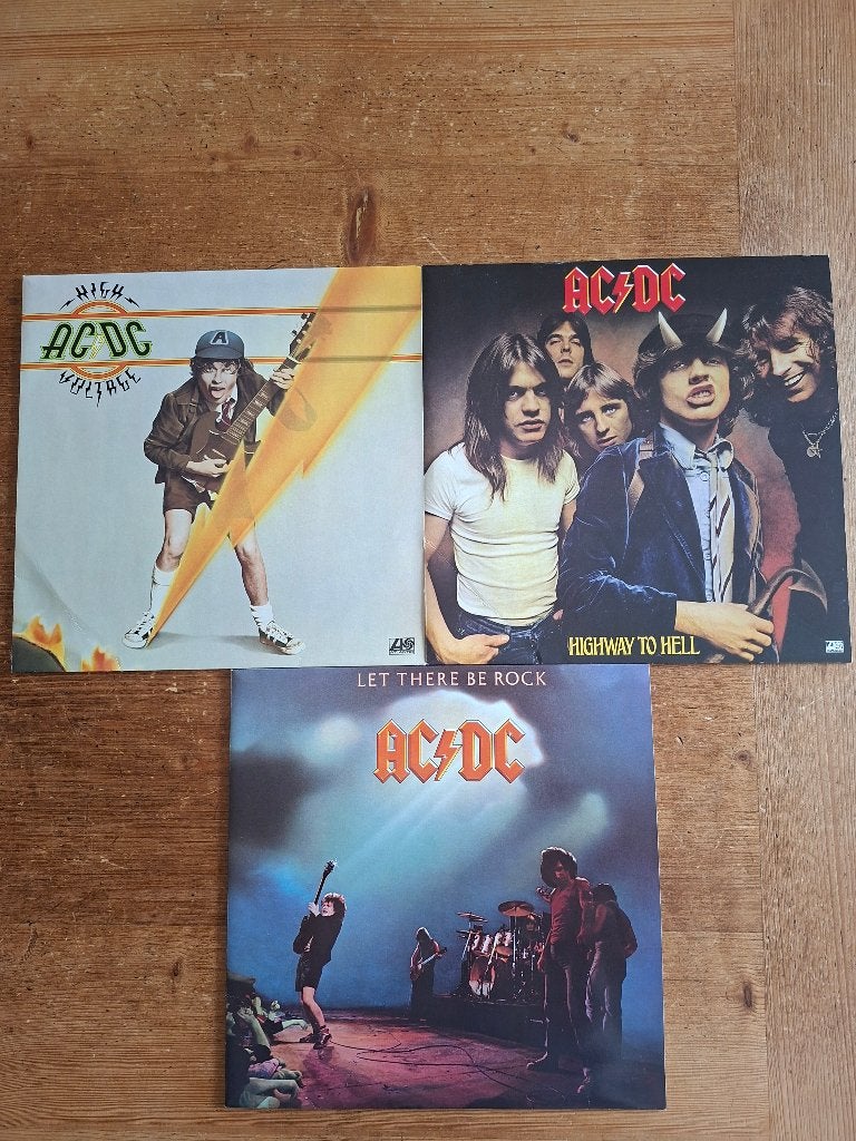 3 vintage LP's AC DC (jaren '70), LP, Rock, Enlèvement ou Envoi, Utilisé