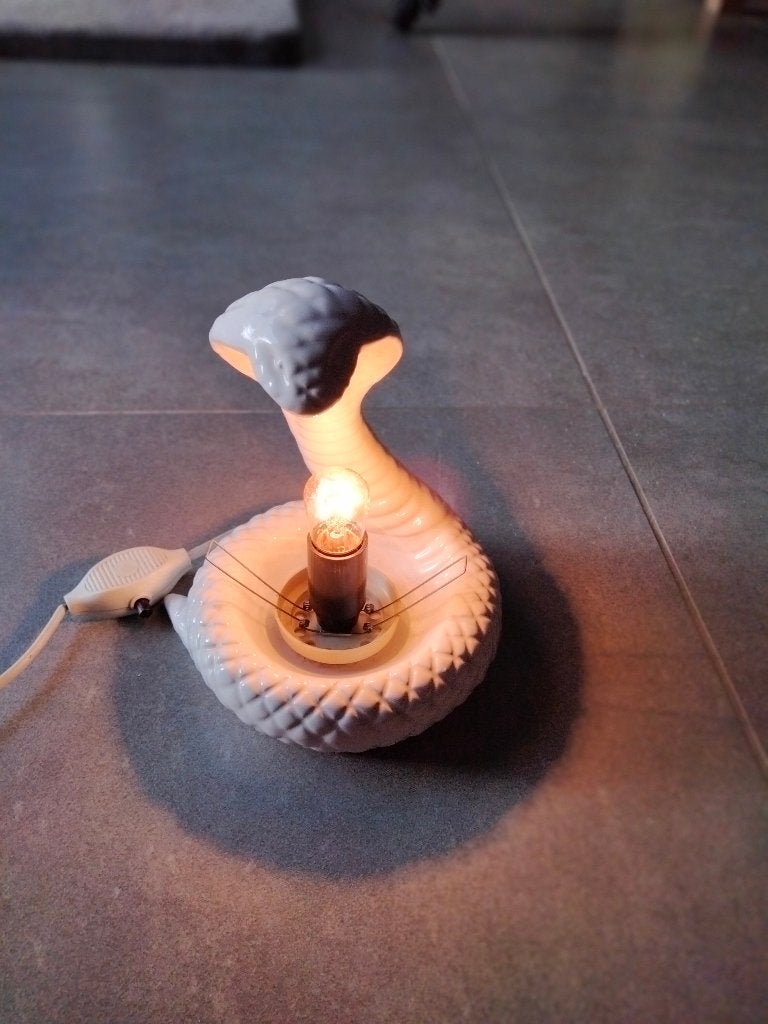 Vintage keramische Cobra Lamp (jaren 70/80), Gebruikt, Vintage, Keramiek, 19 cm