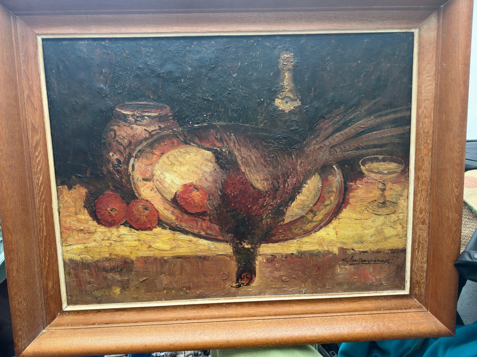 Schilderij  van kunstschilder Clement van Droogenbroeck, Ophalen, Stilleven