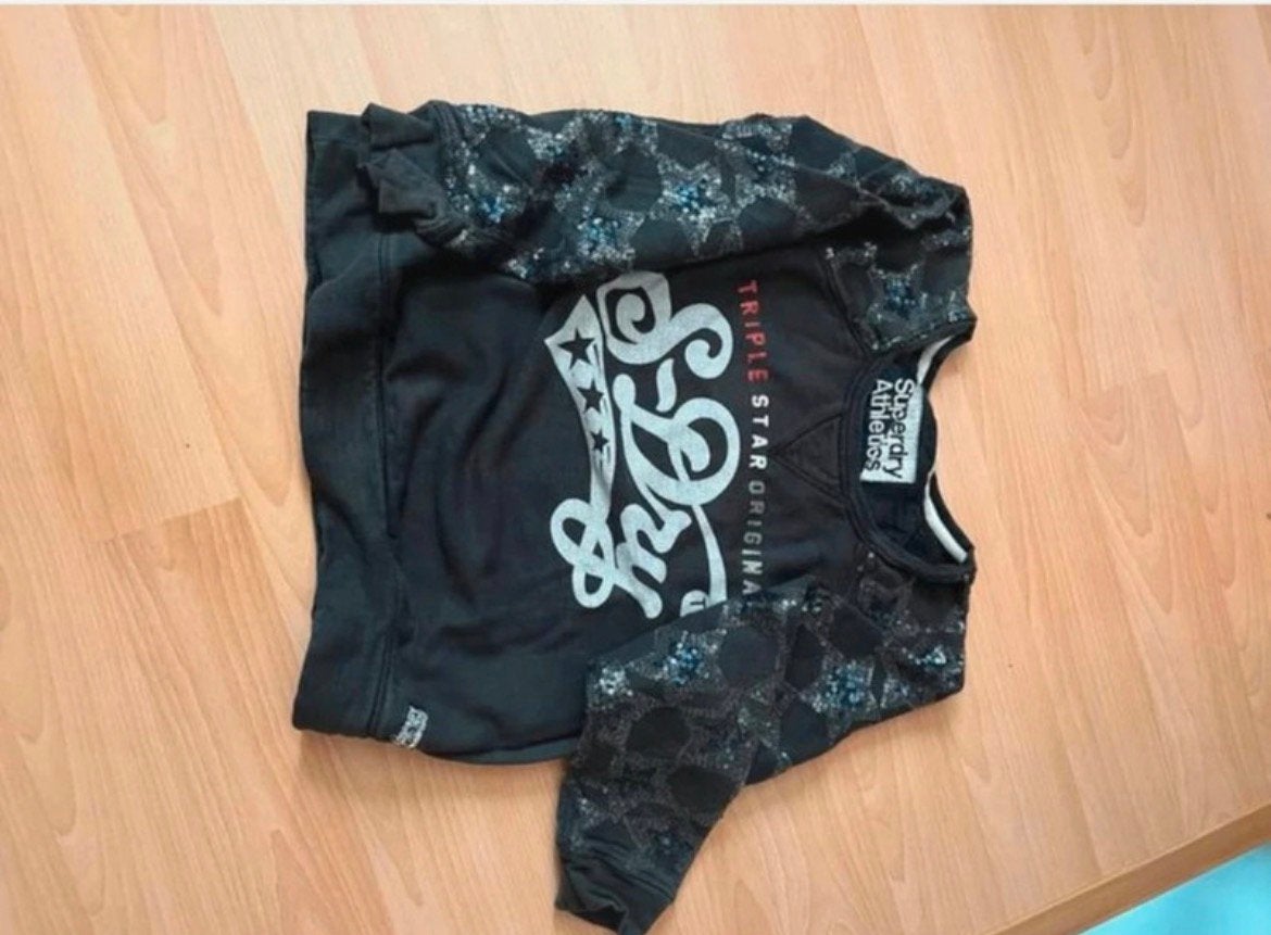 Pull Superdry à sequins gris/noirs M, Enlèvement ou Envoi, Porté, Noir