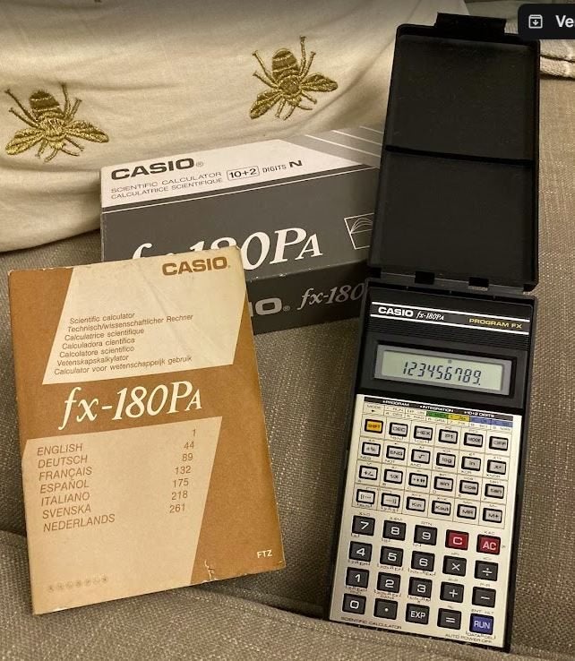 Vintage Casio fx-180Pa PROGRAMMABLE - 100% Compleet in Doos!, Diversen, Ophalen of Verzenden, Zo goed als nieuw