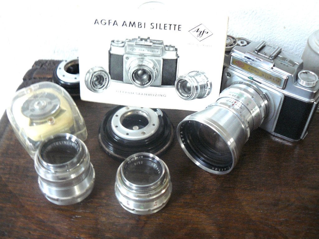 Agfa Ambi Silette avec ses quatre objectifs d'origine, Enlèvement ou Envoi, 1940 à 1960, Appareils photo