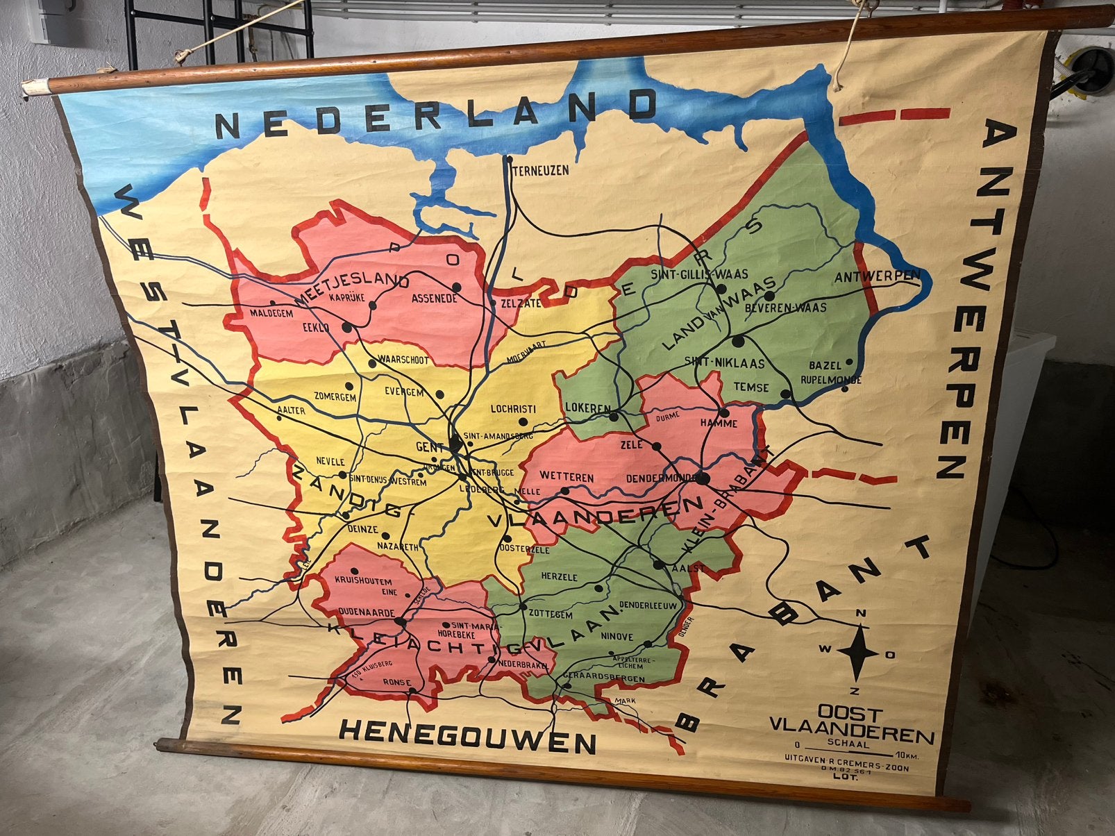 Wandplaat Oost-Vlaanderen, Antiek en Kunst, Ophalen