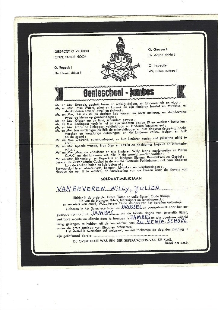 Faire part de fin de service militaire, Envoi