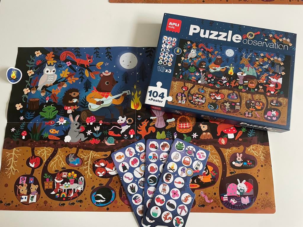 Puzzle Apli kids 104 pieces, Enlèvement ou Envoi, Plus de 50 pièces, Utilisé, 4 à 6 ans