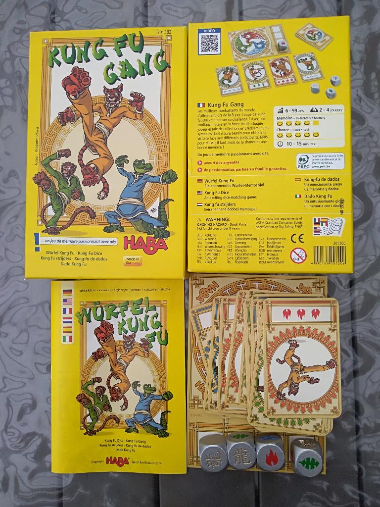 Kung Fu Gang Haba, Trois ou quatre joueurs, Enlèvement ou Envoi, Comme neuf, Haba