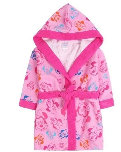 Roze Minnie Mouse Badjas All Over - Disney - Maat 122/128, Kinderen en Baby's, Kinderkleding | Maat 122, Nacht- of Onderkleding